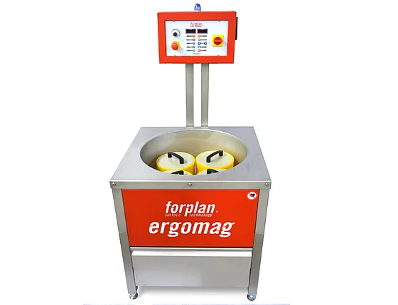 Magnetic mass finishing machines